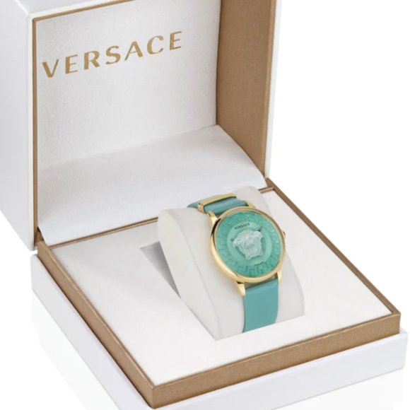 New! Versace Medusa Women\'s 38mm Turquoise Watch W/ Box! main image 4